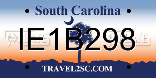 IE1B298 South Carolina License Plate
