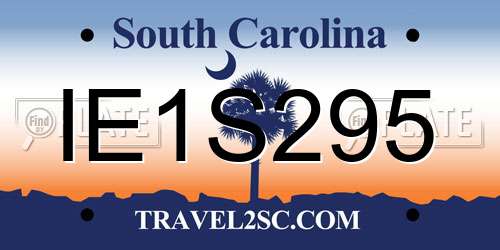 IE1S295 South Carolina License Plate