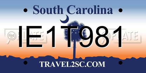 IE1T981 South Carolina License Plate