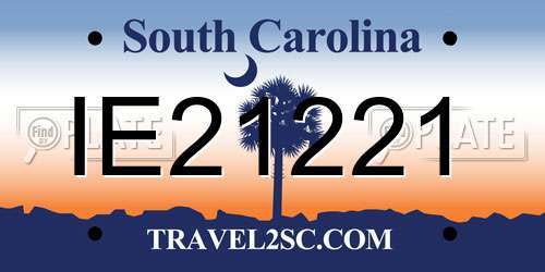 IE21221 South Carolina License Plate