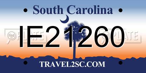 IE21260 South Carolina License Plate