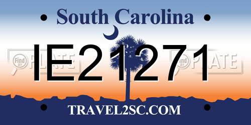 IE21271 South Carolina License Plate