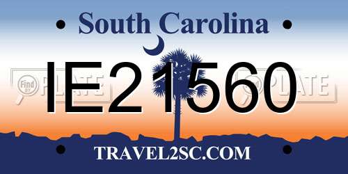 IE21560 South Carolina License Plate