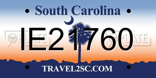 IE21760 South Carolina License Plate