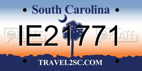IE21771 South Carolina License Plate