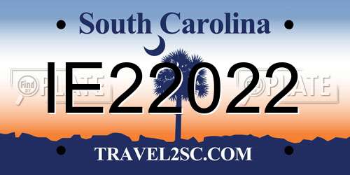 IE22022 South Carolina License Plate