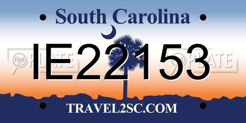 IE22153 South Carolina License Plate