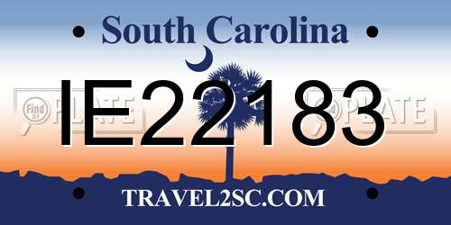 IE22183 South Carolina License Plate
