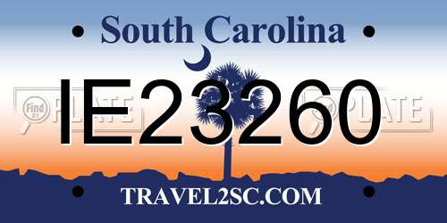 IE23260 South Carolina License Plate