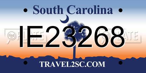 IE23268 South Carolina License Plate