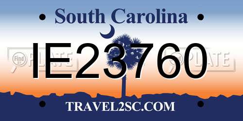 IE23760 South Carolina License Plate
