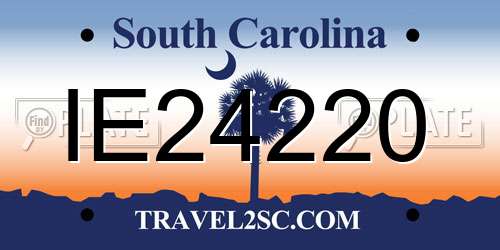 IE24220 South Carolina License Plate