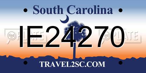 IE24270 South Carolina License Plate
