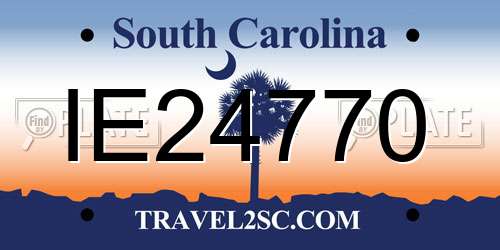 IE24770 South Carolina License Plate