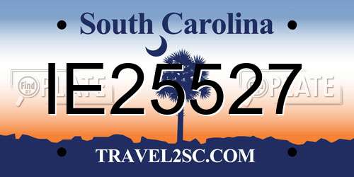 IE25527 South Carolina License Plate
