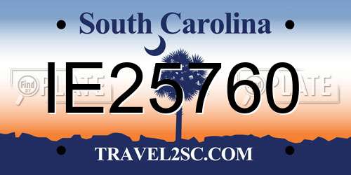 IE25760 South Carolina License Plate