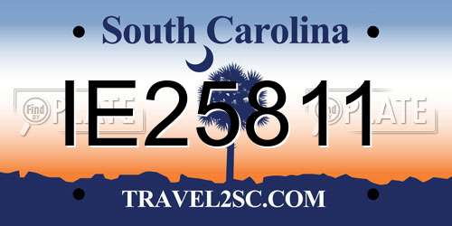 IE25811 South Carolina License Plate