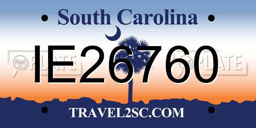 IE26760 South Carolina License Plate