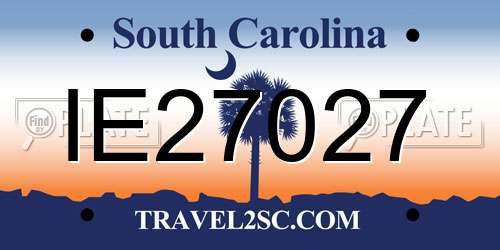 IE27027 South Carolina License Plate