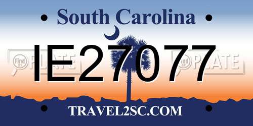 IE27077 South Carolina License Plate