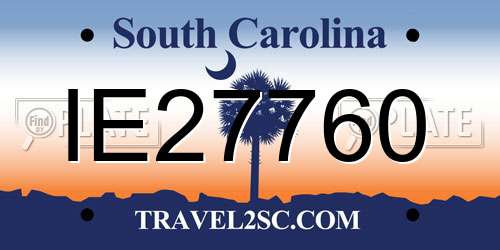 IE27760 South Carolina License Plate