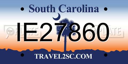 IE27860 South Carolina License Plate