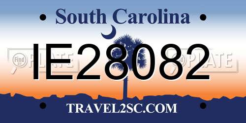 IE28082 South Carolina License Plate