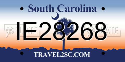 IE28268 South Carolina License Plate