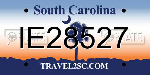 IE28527 South Carolina License Plate