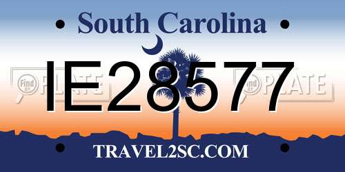 IE28577 South Carolina License Plate