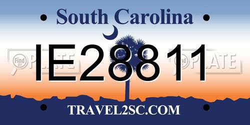 IE28811 South Carolina License Plate