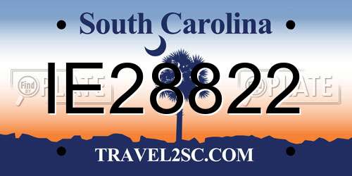 IE28822 South Carolina License Plate