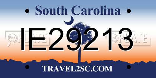 IE29213 South Carolina License Plate