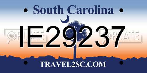 IE29237 South Carolina License Plate