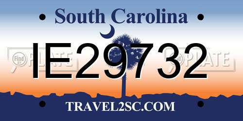 IE29732 South Carolina License Plate