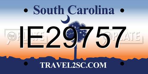 IE29757 South Carolina License Plate