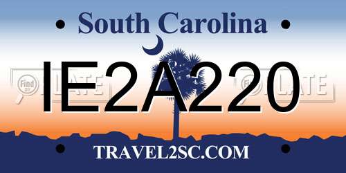IE2A220 South Carolina License Plate