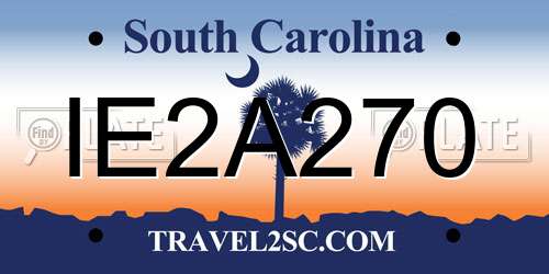 IE2A270 South Carolina License Plate
