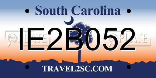 IE2B052 South Carolina License Plate