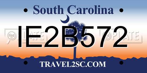 IE2B572 South Carolina License Plate