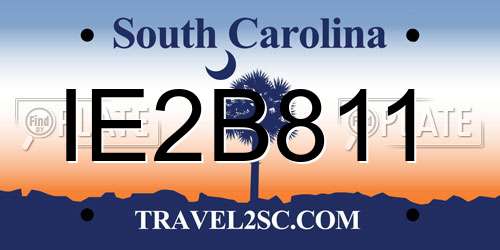IE2B811 South Carolina License Plate
