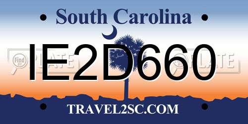 IE2D660 South Carolina License Plate