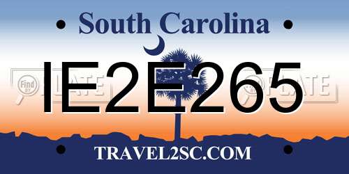 IE2E265 South Carolina License Plate