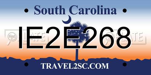 IE2E268 South Carolina License Plate