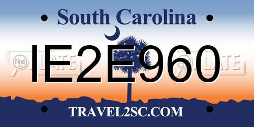 IE2E960 South Carolina License Plate