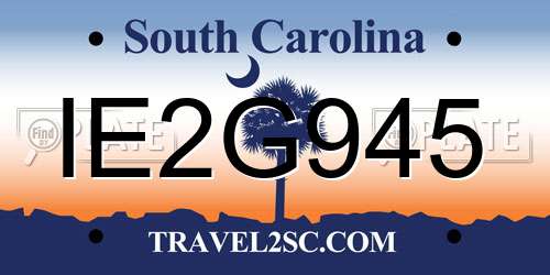 IE2G945 South Carolina License Plate
