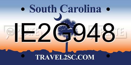 IE2G948 South Carolina License Plate