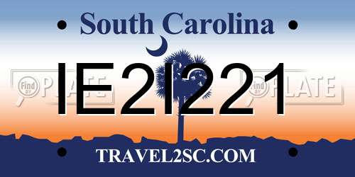 IE2I221 South Carolina License Plate