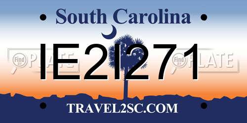 IE2I271 South Carolina License Plate
