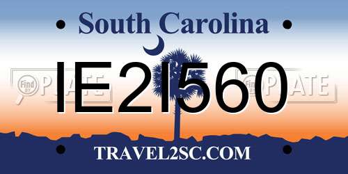IE2I560 South Carolina License Plate